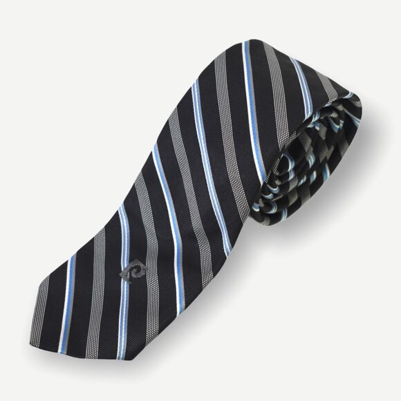 Pierre Cardin Neck Tie OS Mens Striped Multicolor Classic Pointed Formal Work - Picture 1 of 5